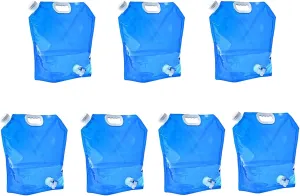 Food Grade Water Bag, Collapsible Plastic Water Container Bag, BPA Free Clear Portable Outdoor Camping Water Storage Bag for Camping Hiking Backpack Emergency(7PCS,10L)