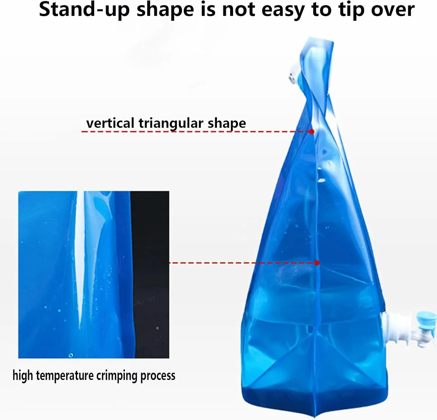 Food Grade Water Bag, Collapsible Plastic Water Container Bag, BPA Free Clear Portable Outdoor Camping Water Storage Bag for Camping Hiking Backpack Emergency(7PCS,10L)