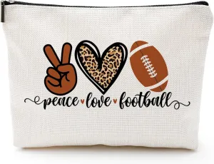 Football Gifts Makeup Bag - Inspirational Gift for Football Lovers ， Ideal for Mom, Grandma, Sister, Coworker, Friend, BFF | Birthday or Any Occasion ， Women's Gift