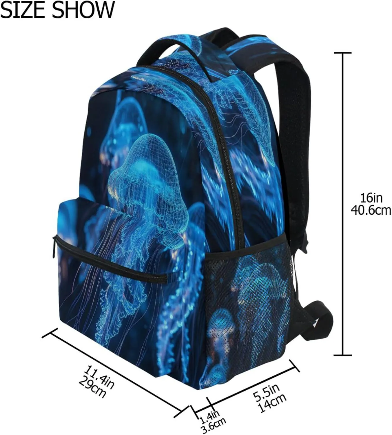Fun Backpack for Unisex Adult Waterproof Diaper Bag Backpack with Chest Strap Gift Men & Women Jelly Fish