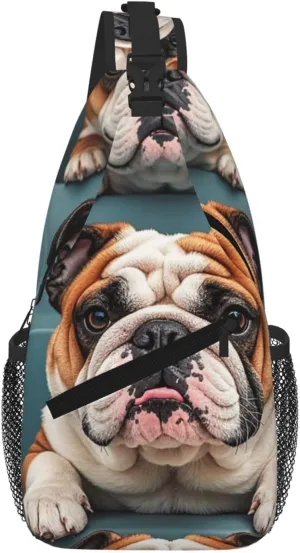 Funny English Bulldog Sling Bag For Women Men Travel Hiking Backpack Crossbody Shoulder Chest Bags Casual Daypack