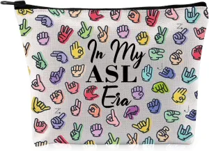 G2TUP American Sign Language Gift My ASL Era Makeup Bag ASL Cosmetic Bag ASL Teacher Gift Zipper Travel Bag (My ASL Era MB)