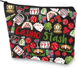 G2TUP Casino Gambling Makeup Bag Casino Stash Accessory Pouch Lucky Sevens Zipper Bag for Gambler (Casino New BL)