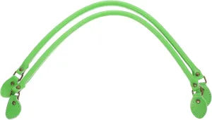 Gadpiparty 1Pair Cowhide Leather Handbag Handles Durable DIY Sewing Replacement Strap for Tote Bags Thicken Belt Yellow Green for Handbag Making and Craft Projects