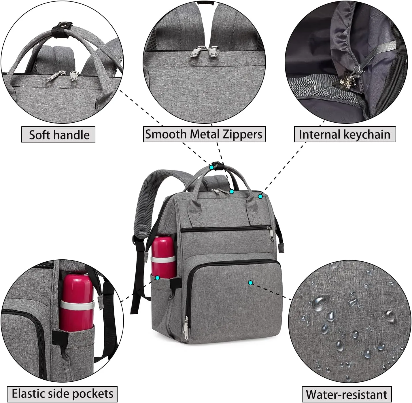 Gatycallaty Backpack Purse for Women Work Nurse Travel Laptop Teacher Bags for Women Nurse Accessories for Work Nursing Essentials College Book Bags with Luggage Strap Ladies Large Size