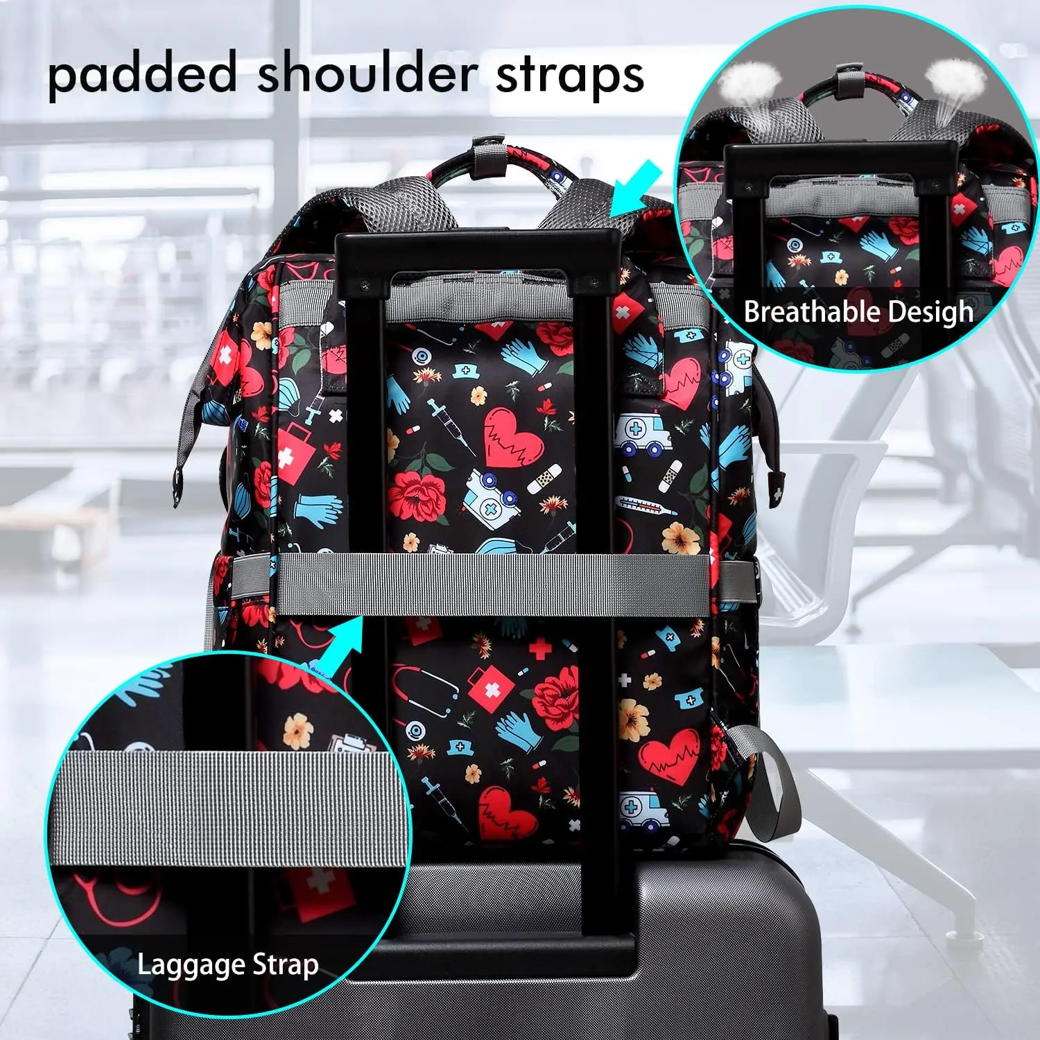 Gatycallaty Large Backpack Purse for Women - 10.6"L x 7.6"W x 16.4"H, 20L Capacity, 2 Compartments and 12 Pockets, Holds up to 15.6" Laptop