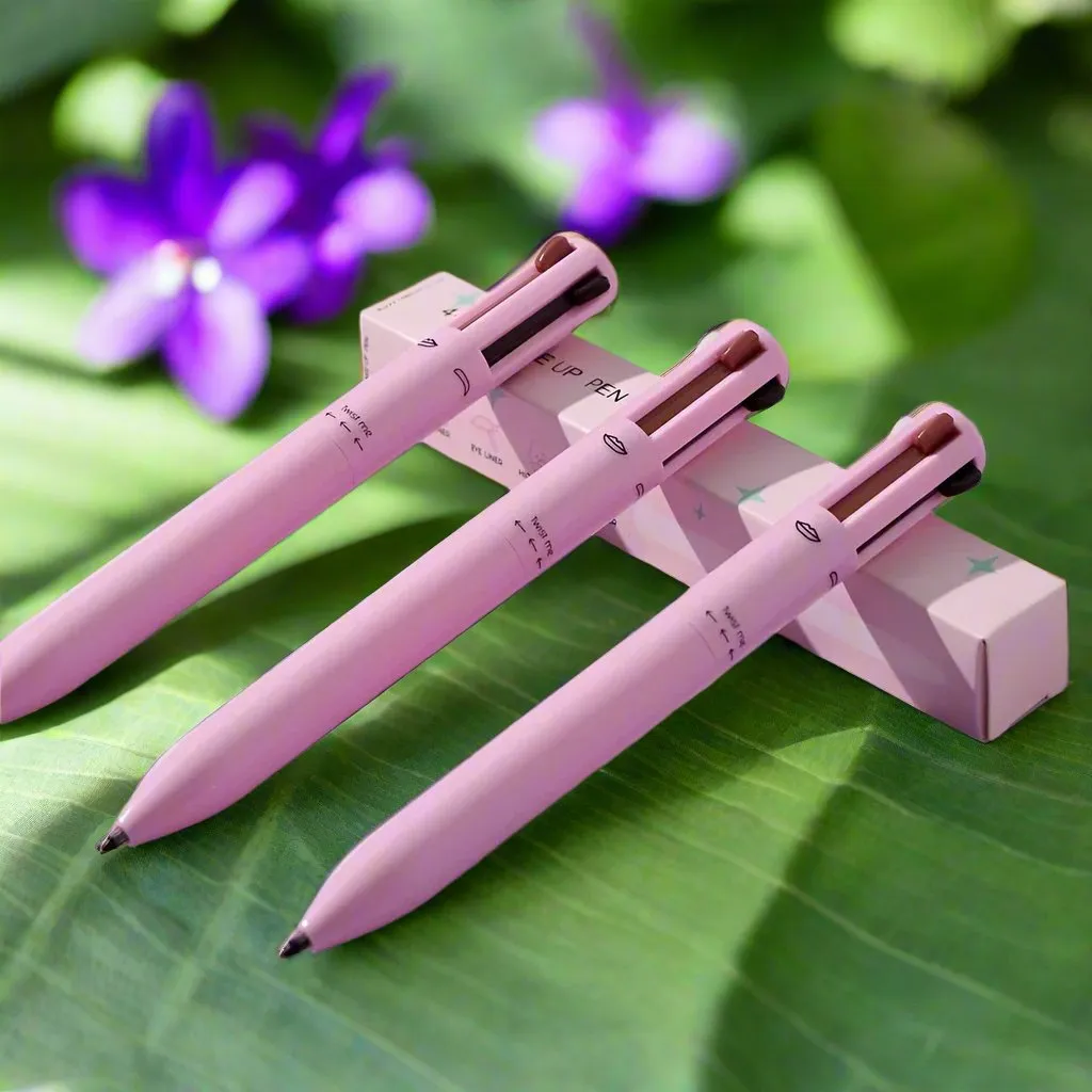 Glam Pen: 4-In-1 Makeup Pen With Eyeliner, Eyebrow Pencil, Lip Liner, And Highlighter