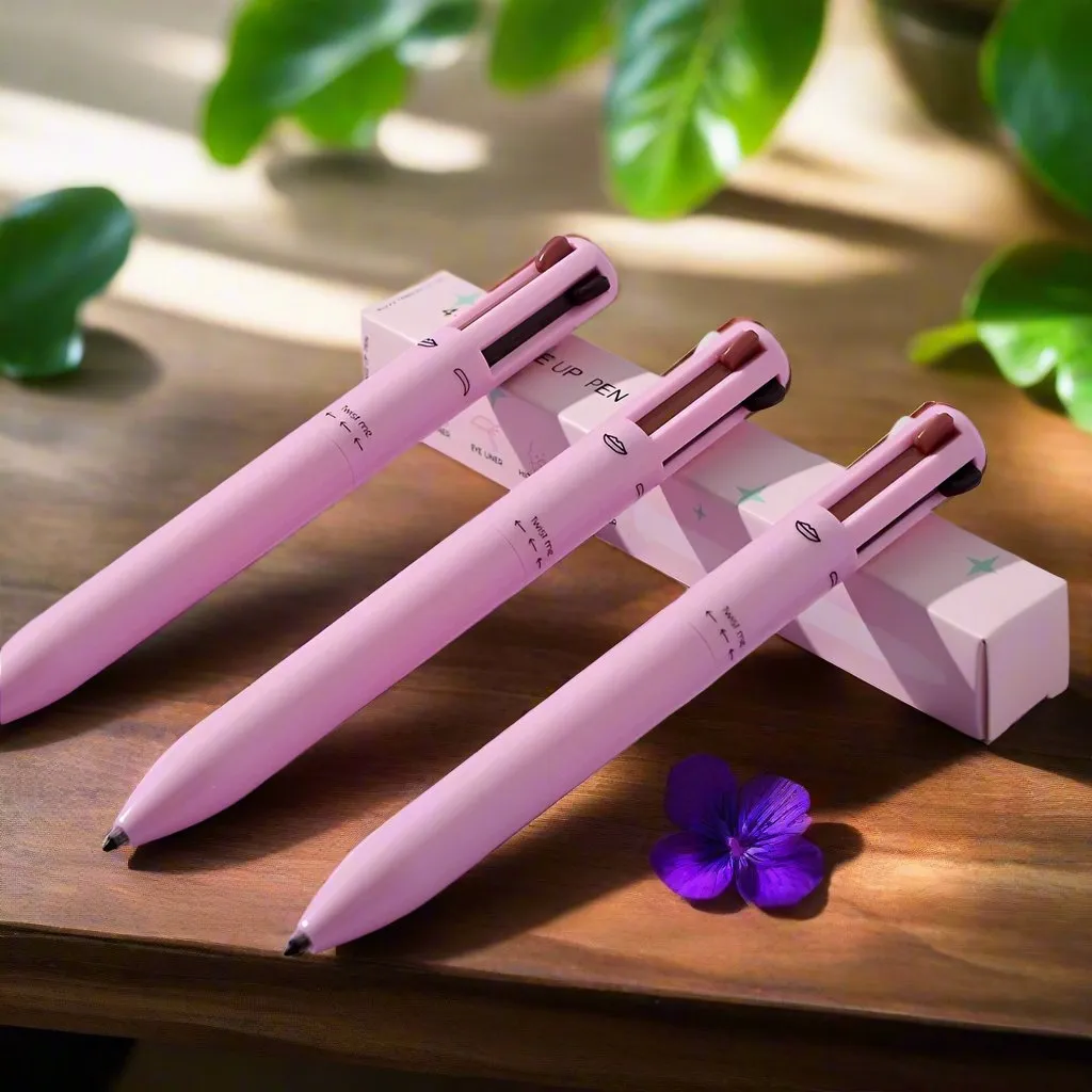 Glam Pen: 4-In-1 Makeup Pen With Eyeliner, Eyebrow Pencil, Lip Liner, And Highlighter