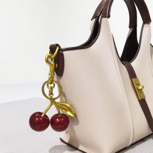Glitter Cherry Keychain Charm