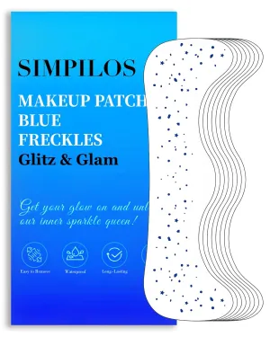 Glitter Freckles Face Tattoo, Blue Face Glitter - Waterproof and Long-Lasting Face Glitter Speckles, Sparkle Makeup Patches for Festivals and Parties (BLUE - 8 Sheets)
