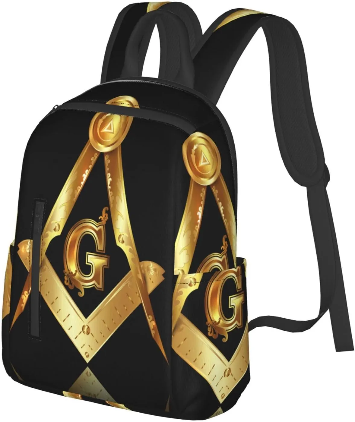 Gold freemason freemasonry masonic Travel Laptop Backpack Womens Mens Bag Bookbag