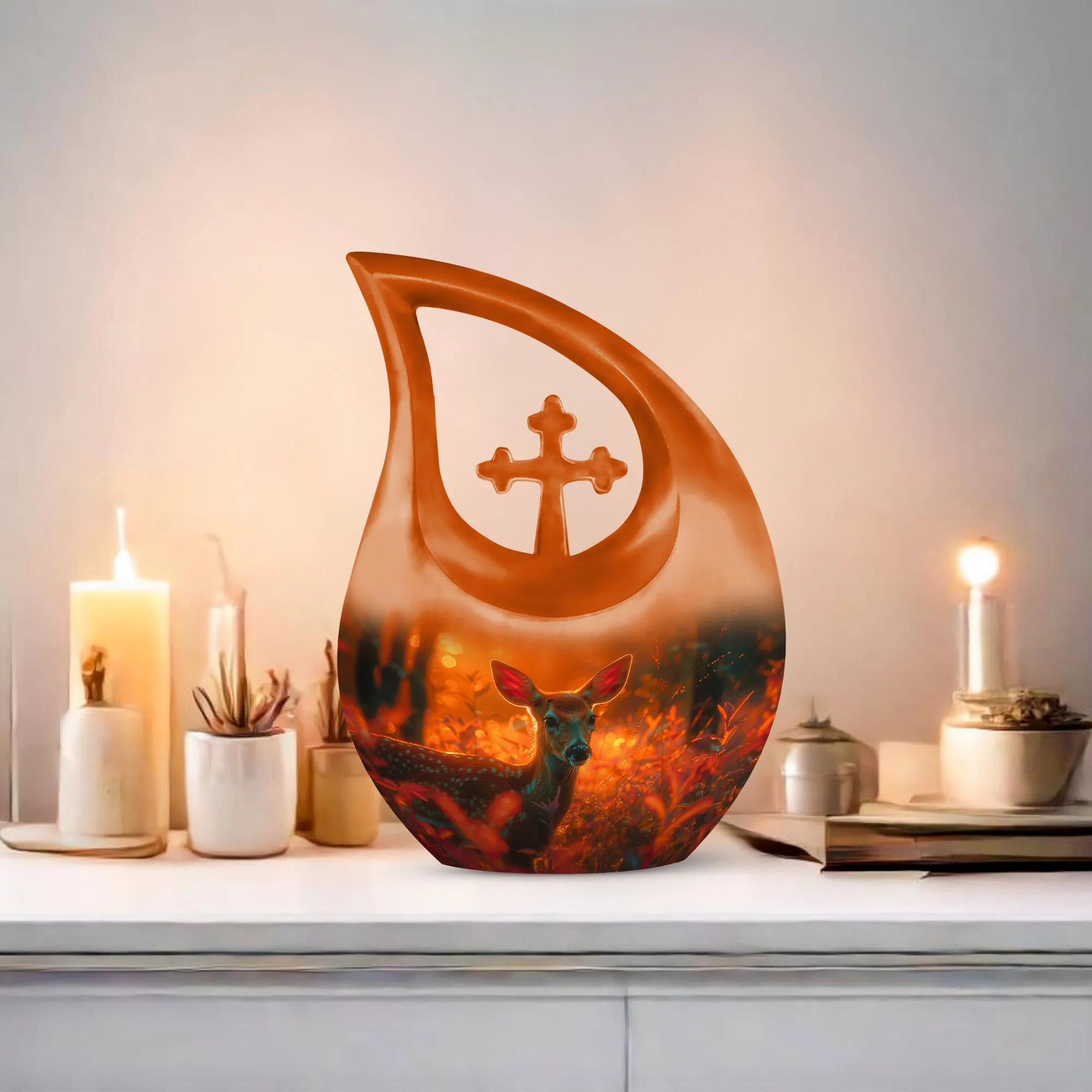Golden Hour Fawn Urn - Small Containers For Cremated Ashes