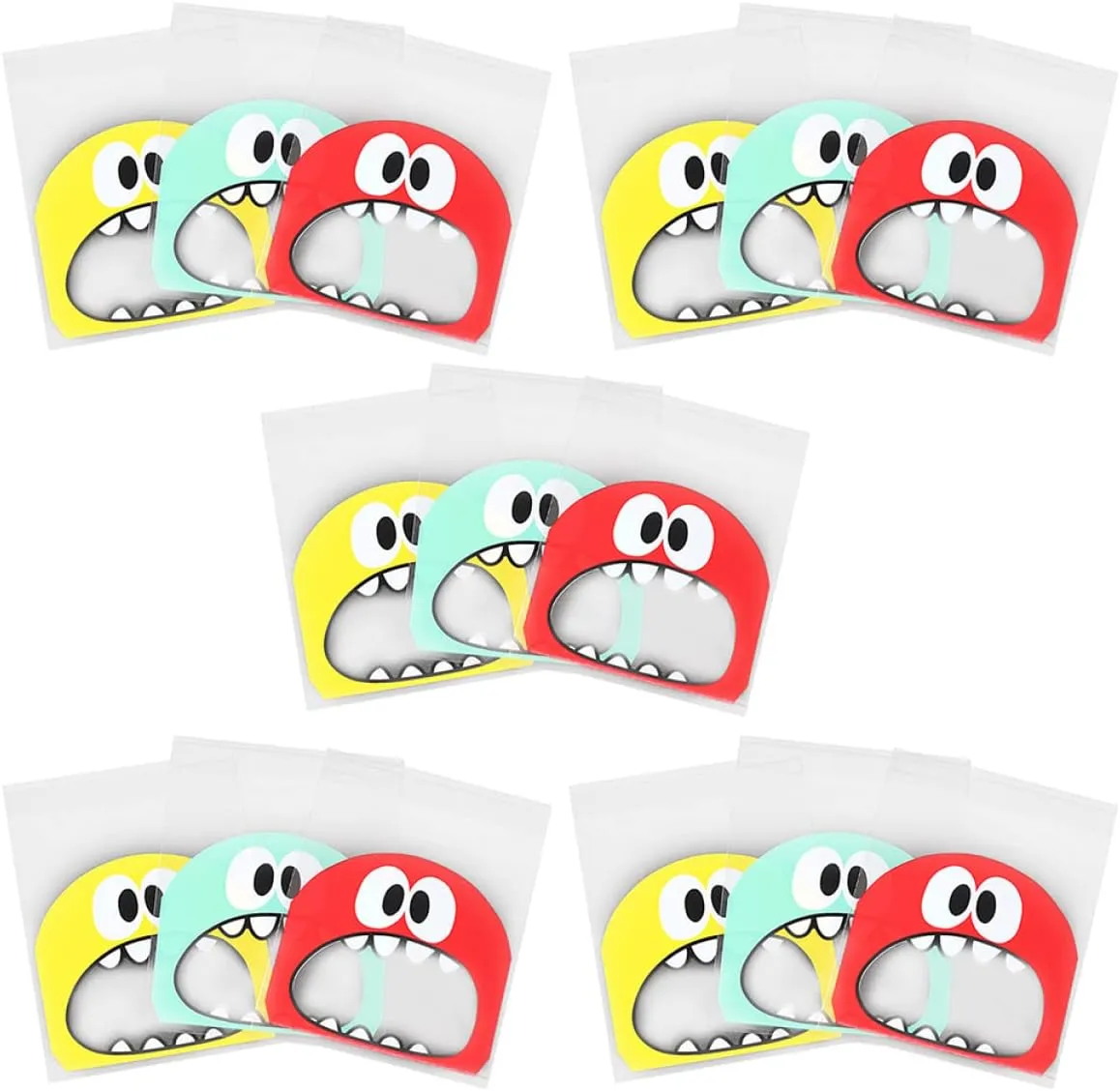 GOOHOCHY Biscuit Bags 400pcs Wrapping Bag Self-adhesive Closure Versatile for Sweets Biscuits Nougat Random Color