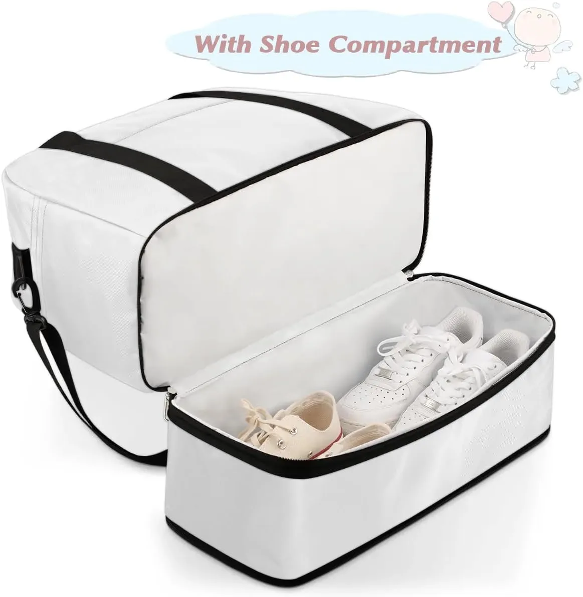Graceful Flora Colorful Pattern Travel Duffle Bag, Collapsible Travel Bag Sports Gym Bag With Shoes Compartment Weekender Bag Overnight Bag For Women Men