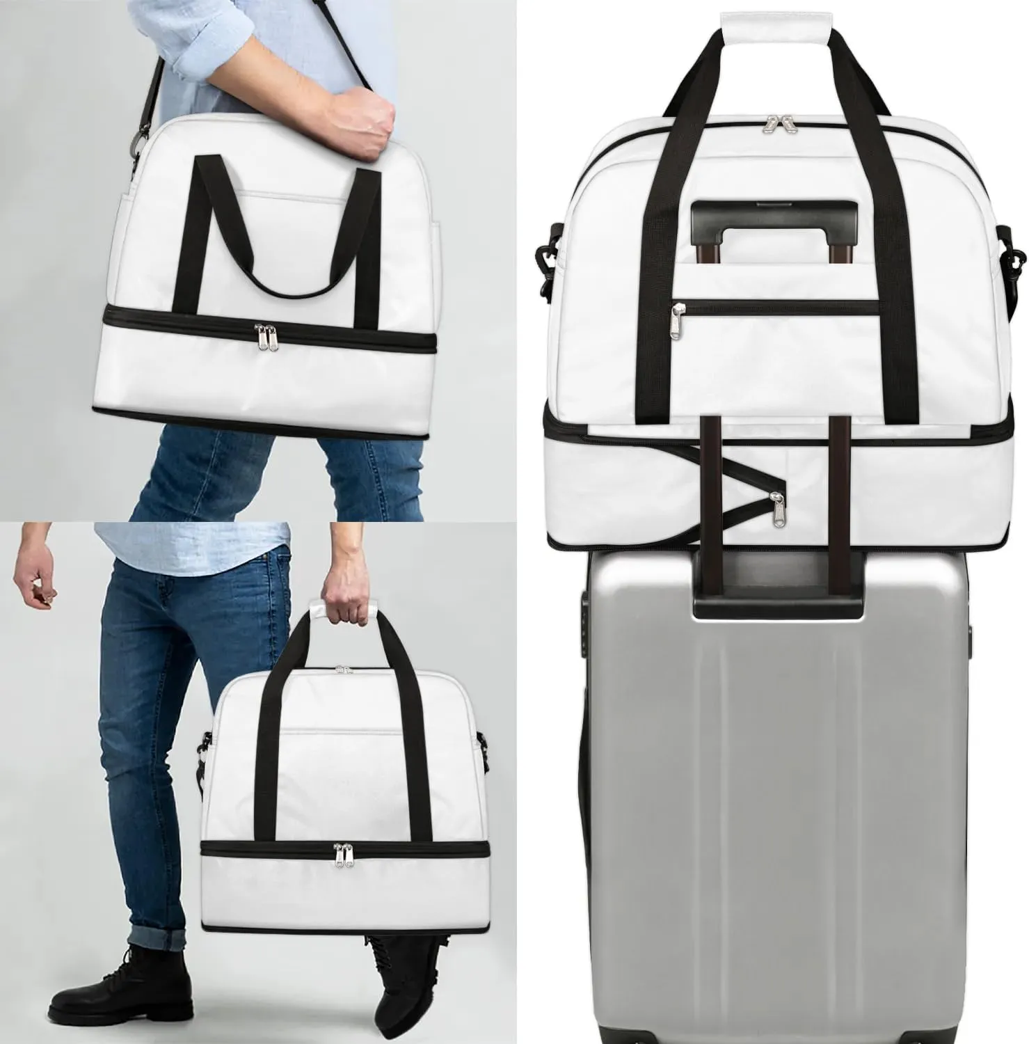 Graceful Flora Colorful Pattern Travel Duffle Bag, Collapsible Travel Bag Sports Gym Bag With Shoes Compartment Weekender Bag Overnight Bag For Women Men