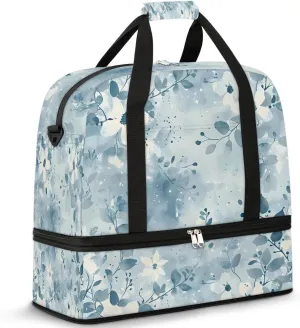 Graceful Flora Colorful Patterns Travel Duffle Bag, Collapsible Travel Bag Sports Gym Bag With Shoes Compartment Weekender Bag Overnight Bag For Women Men