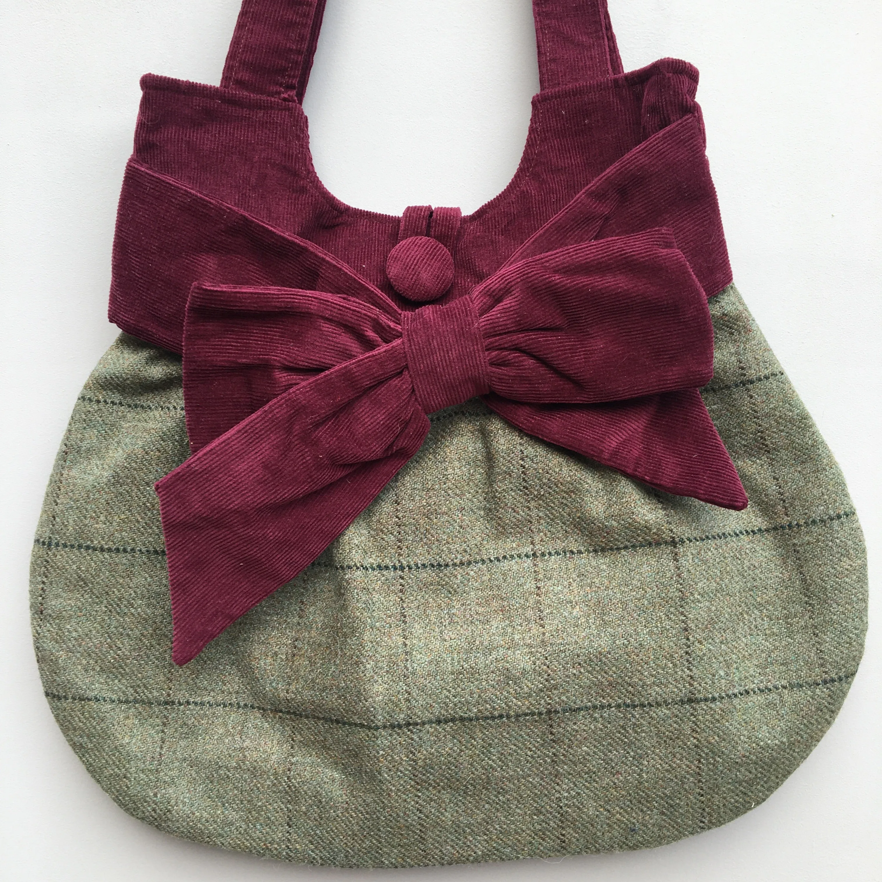 GRACIE Green Tweed Bow Bag