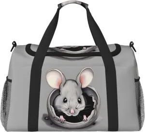 Grey Rat Hand Travel Bag.Fashionable Design, Large Storage Capacity, Suitable For Business Trips And Short Trips.