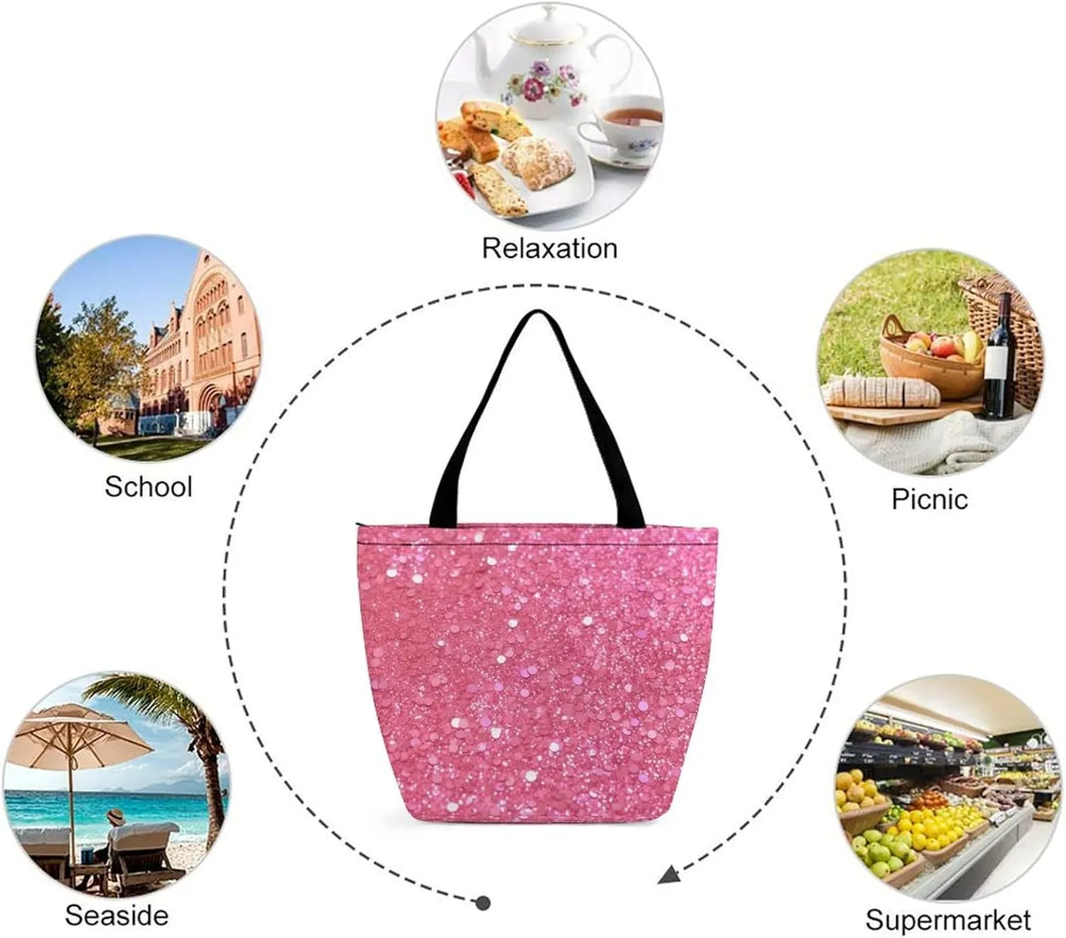 Grocery Bag Reusable Tote Bag Foldable Steam Locomotive Train Shopping Bag Handbag Washable Shoulder Bag for Travel