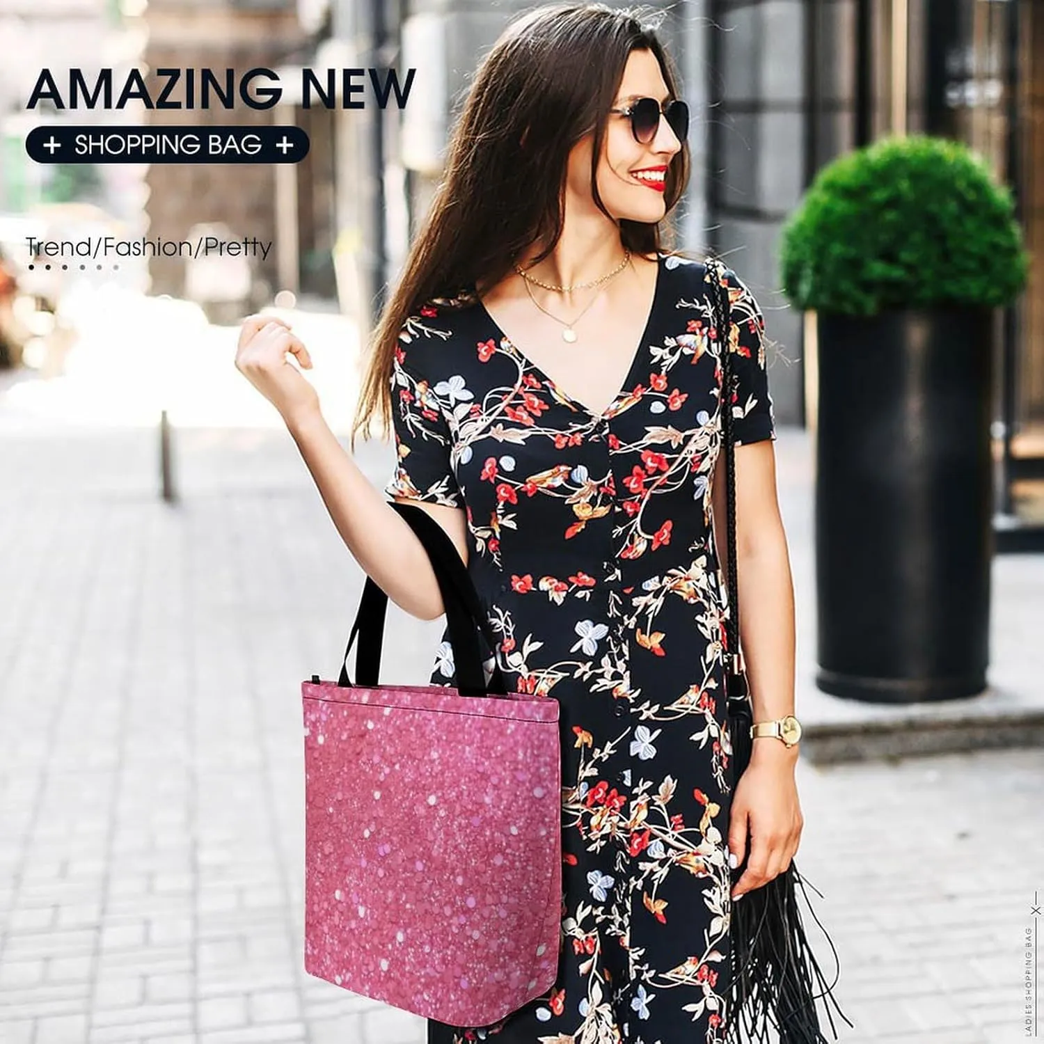 Grocery Bag Reusable Tote Bag Foldable Steam Locomotive Train Shopping Bag Handbag Washable Shoulder Bag for Travel