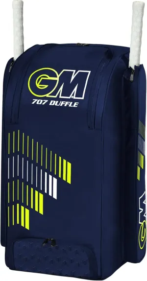 Gunn & Moore GM Cricket Duffle Duffel Bag | Tough 600 Denier Polyester | Small, Medium, Large or Extra Large | Blue, Blue & Red, Black & Blue or Black, Cyan & Fluro