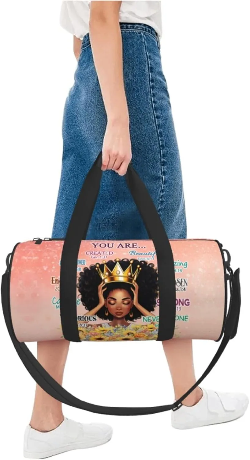 Gym bag for women Duffel Bags African American Afro Woman Sports Dance Bag Travel Luggage Bags for Men Women Weekender Sports Vacation