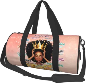 Gym bag for women Duffel Bags African American Afro Woman Sports Dance Bag Travel Luggage Bags for Men Women Weekender Sports Vacation