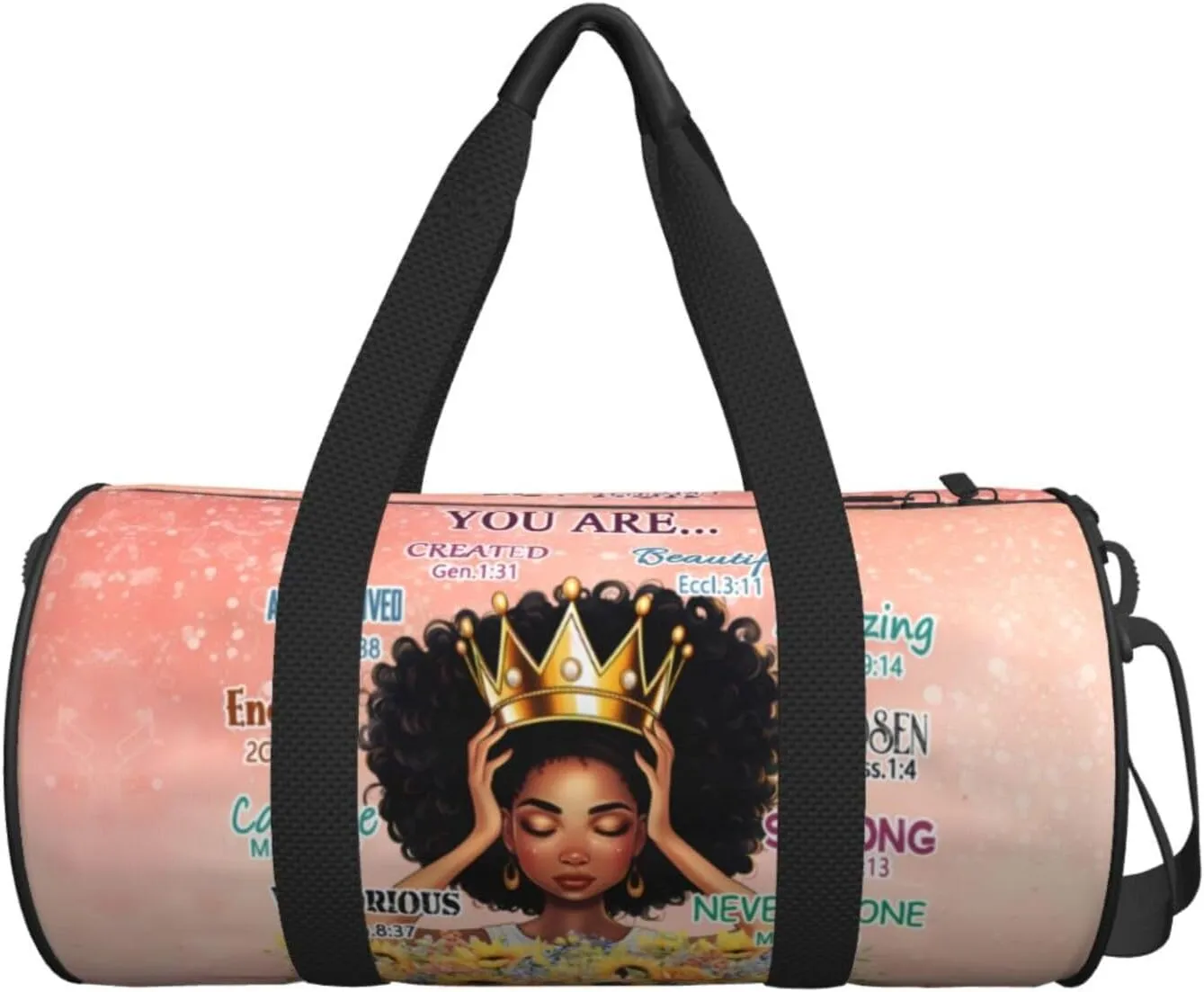 Gym bag for women Duffel Bags African American Afro Woman Sports Dance Bag Travel Luggage Bags for Men Women Weekender Sports Vacation