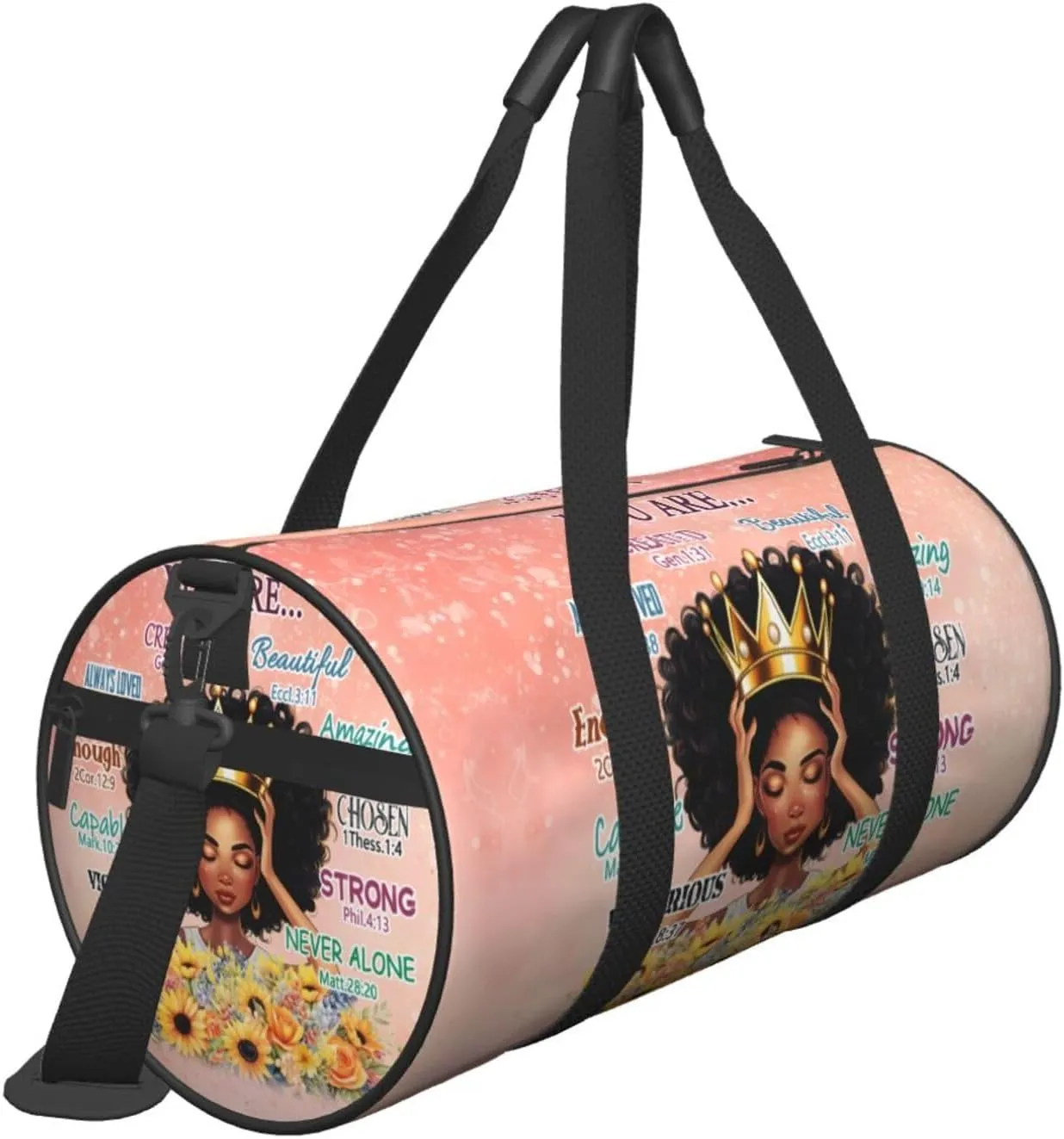 Gym bag for women Duffel Bags African American Afro Woman Sports Dance Bag Travel Luggage Bags for Men Women Weekender Sports Vacation