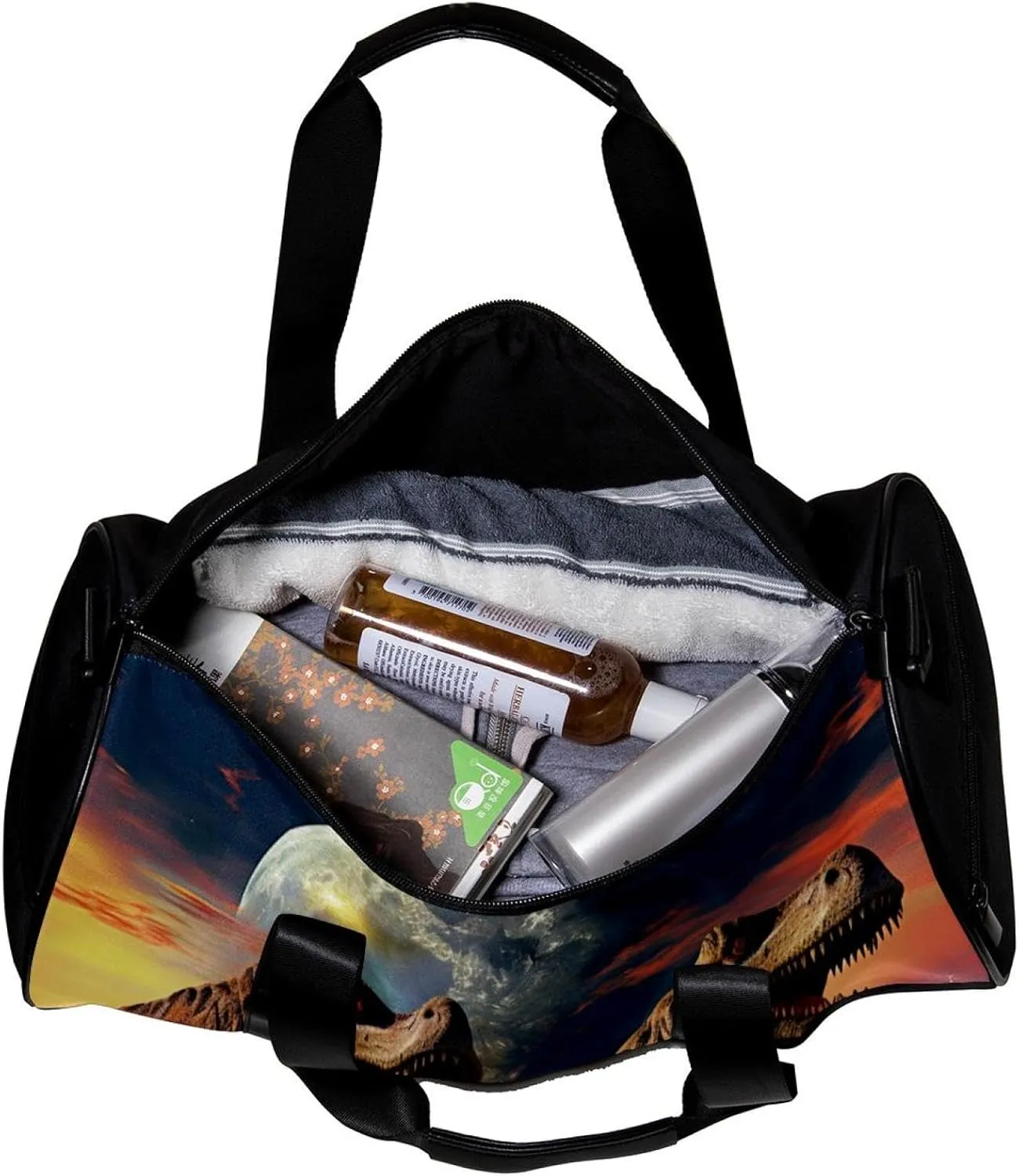Gym Bags for Men,Travel Duffel Bags for Women,3D Style Ancient Dinosaur,Workout Bag