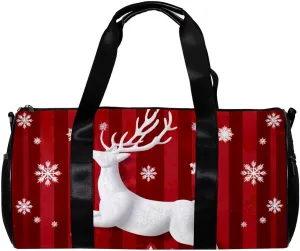 Gym Bags for Men,Travel Duffel Bags for Women,Christmas New Year Reindeer Snow,Workout Bag