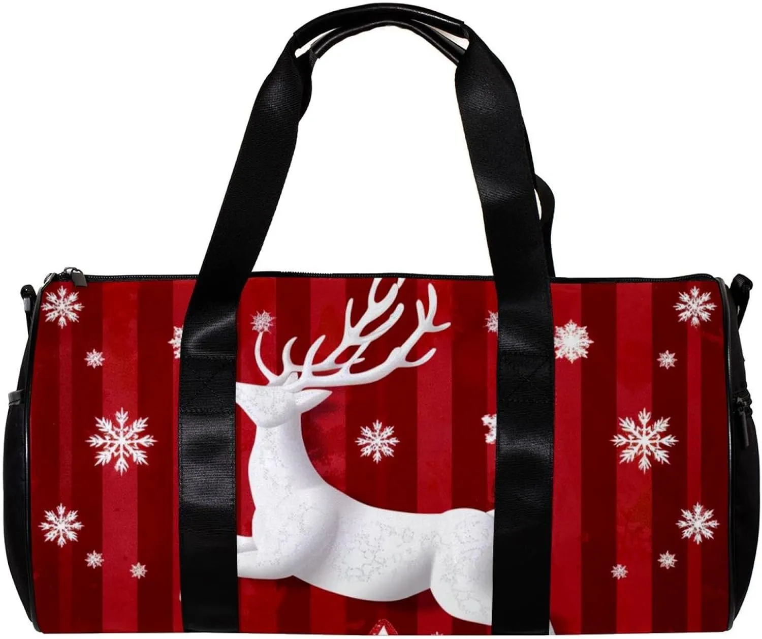 Gym Bags for Men,Travel Duffel Bags for Women,Christmas New Year Reindeer Snow,Workout Bag