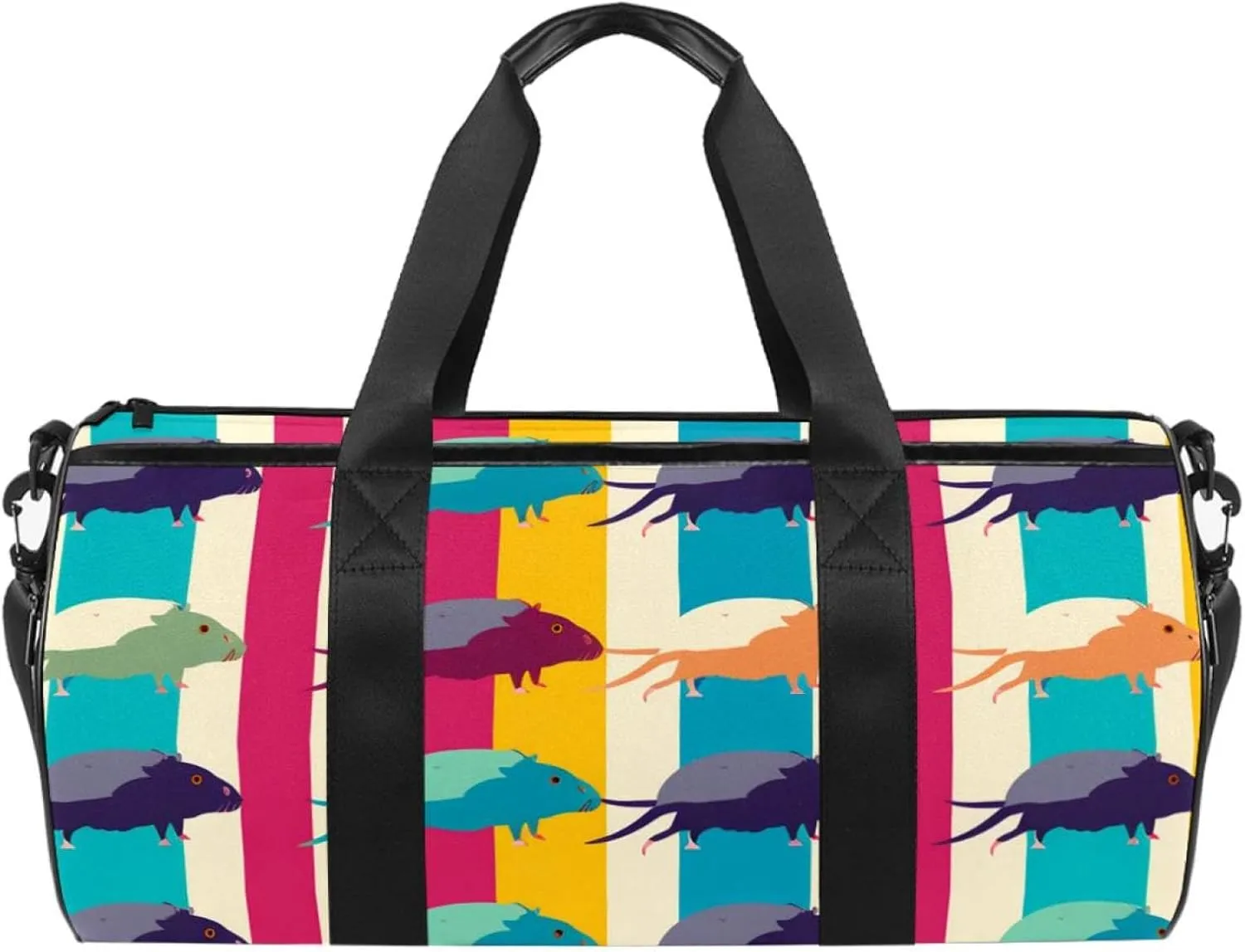 Gym Bags for Men,Travel Duffel Bags for Women,Colored Mouse Stripes,Workout Bag