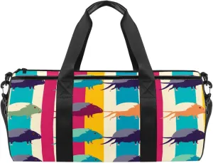 Gym Bags for Men,Travel Duffel Bags for Women,Colored Mouse Stripes,Workout Bag