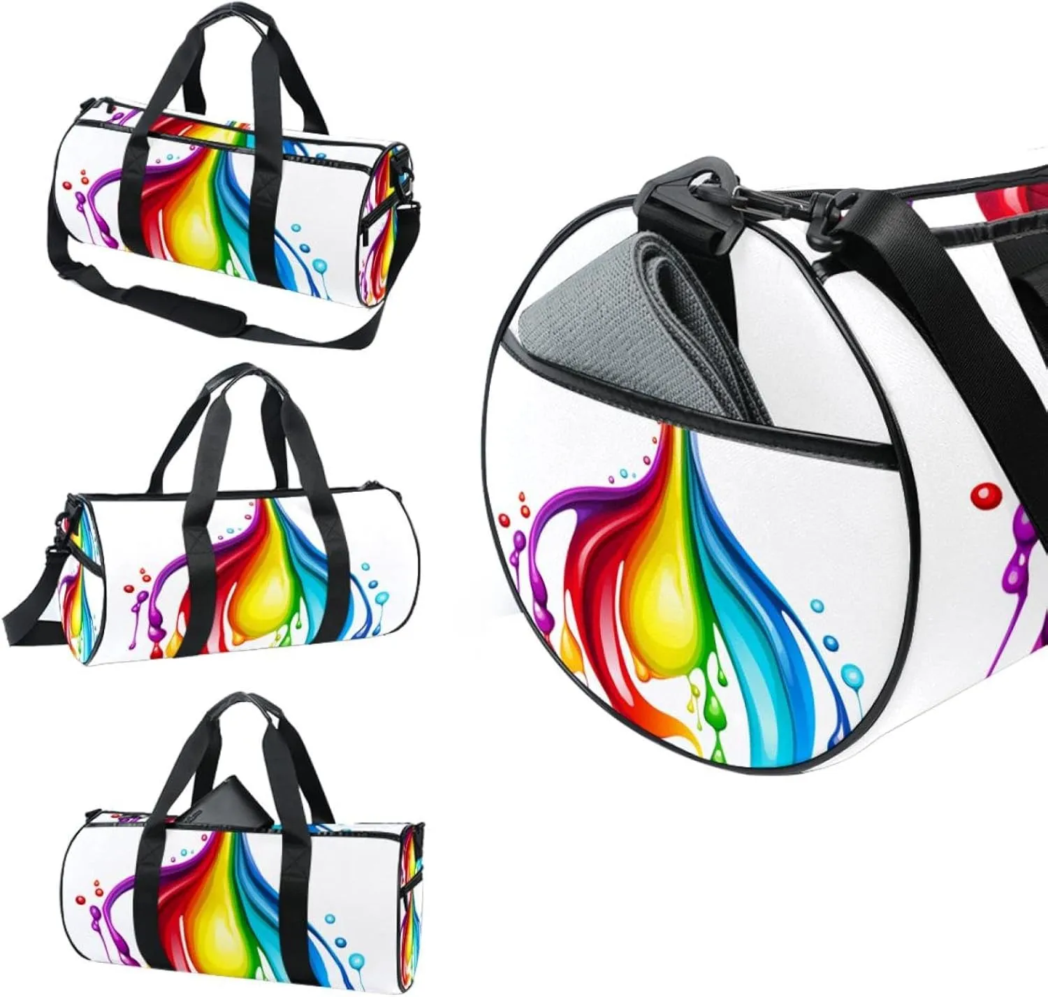Gym Bags for Men,Travel Duffel Bags for Women,Drop and Rainbow,Workout Bag