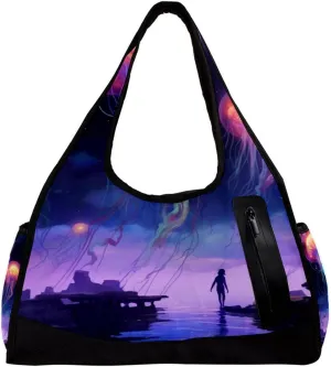 Gym Bags for Men,Travel Duffel Bags for Women,Fantasy Jellyfish Sea,Workout Bag