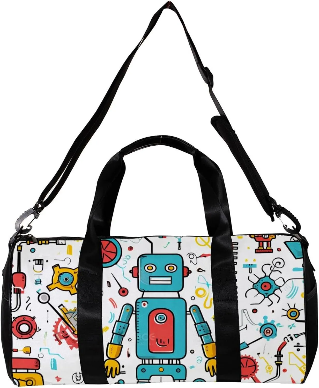 Gym Bags for Men,Travel Duffel Bags for Women,Science and Funny Robots,Workout Bag