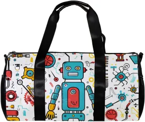 Gym Bags for Men,Travel Duffel Bags for Women,Science and Funny Robots,Workout Bag