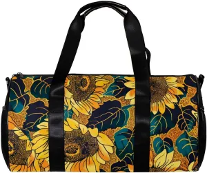 Gym Bags for Men,Travel Duffel Bags for Women,Vintage Sunflower,Workout Bag