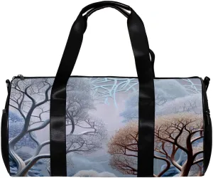 Gym Bags for Men,Travel Duffel Bags for Women,Winter Forest Tree Elk,Workout Bag