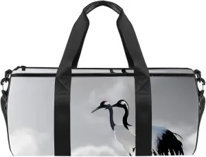 Gym Bags for Women,Duffle Bag for Travel,Crane Bird Blue Sky,Gym Bag for Men