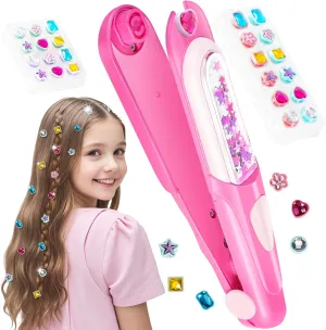 Hair Gem Stamper Kit, Bling Hair Jewels for Girls Toys, Hair Styling Tool with Reusable Shining Diamonds, Birthday Gifts Toys for Girls