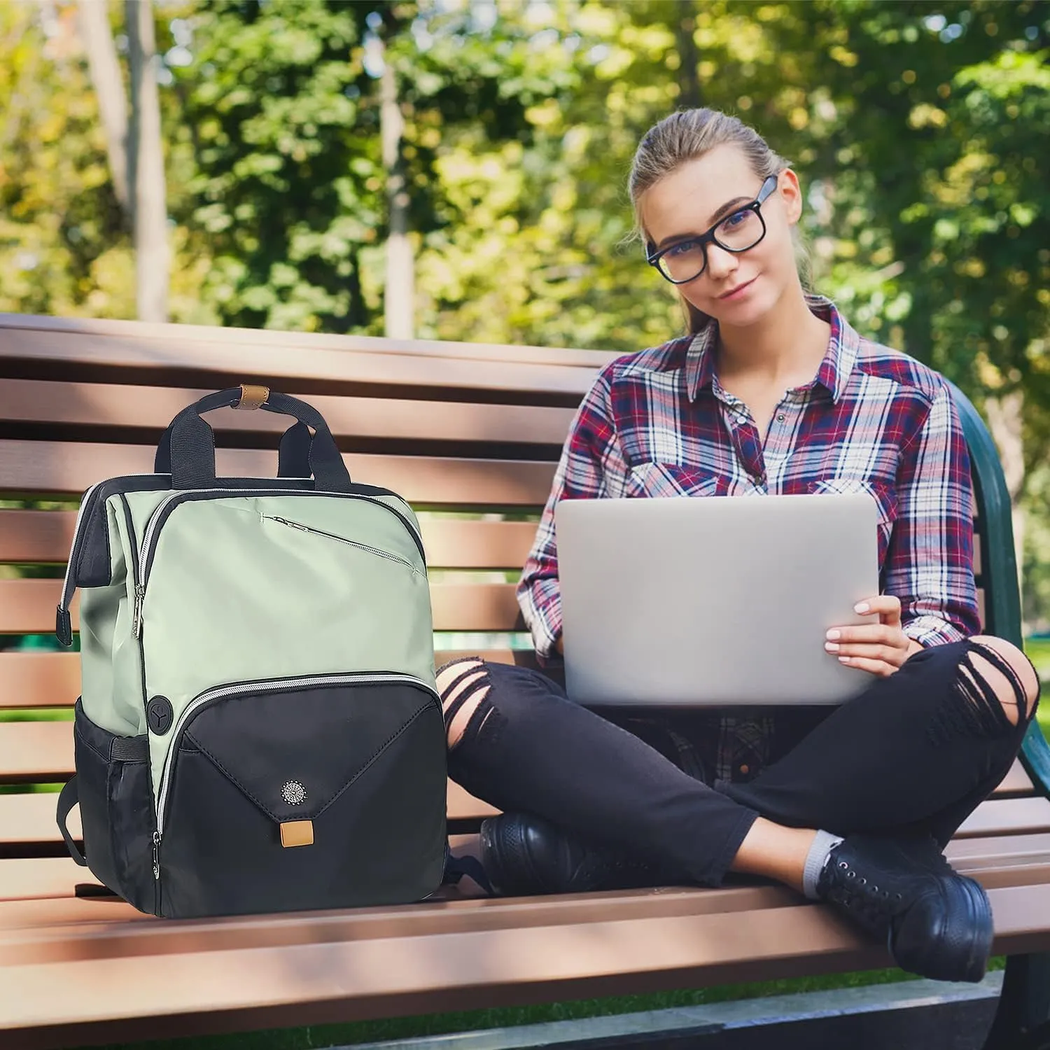 Hap Tim Laptop Backpack, Travel Backpack for Women,Work Backpack, Nurse Backpack, Teacher Backpack, Carry on Backpack(7651-GB)