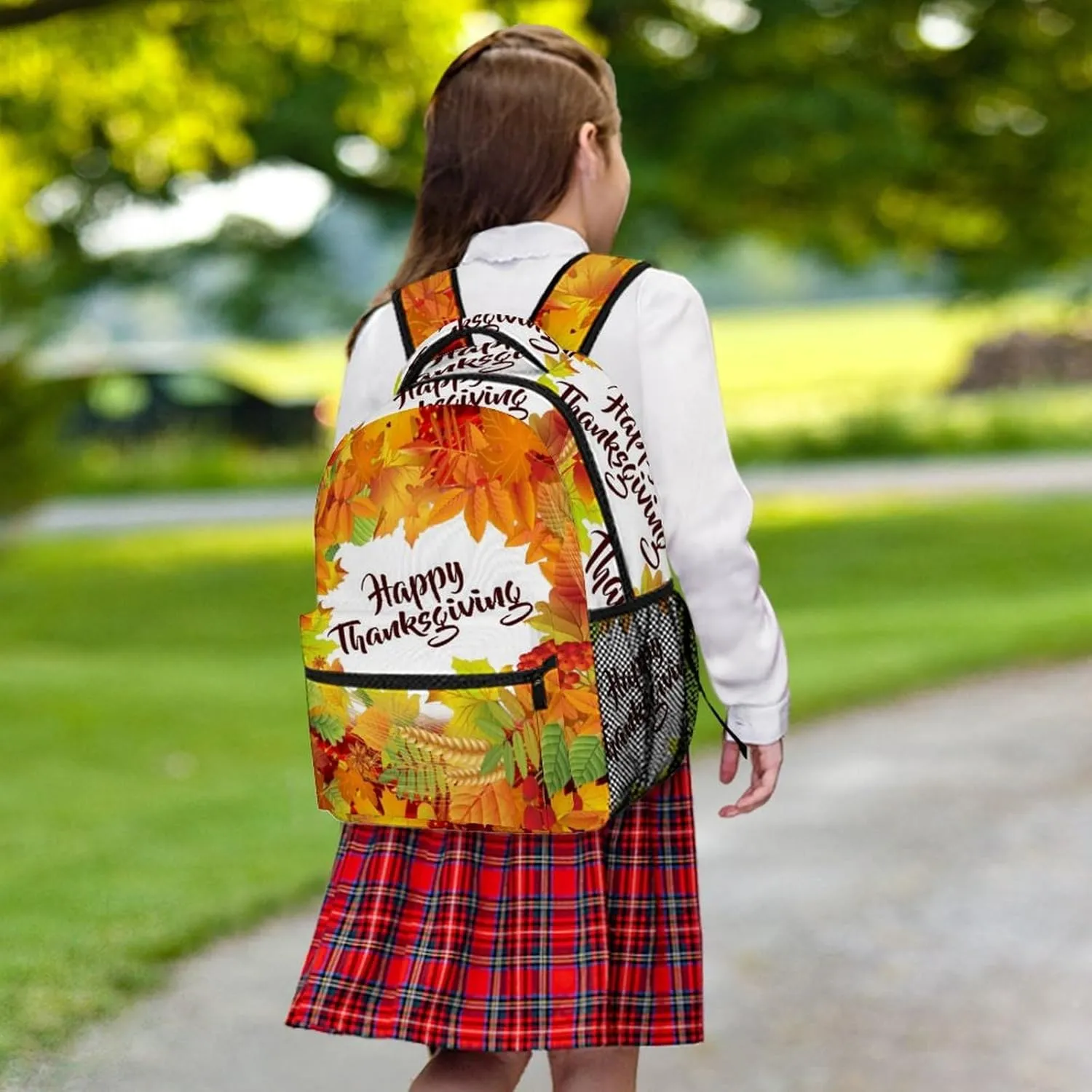 Happy Thanksgiving Foliage Backpack with Large Capacity Versatile for Daily Use Suitable for Unisex