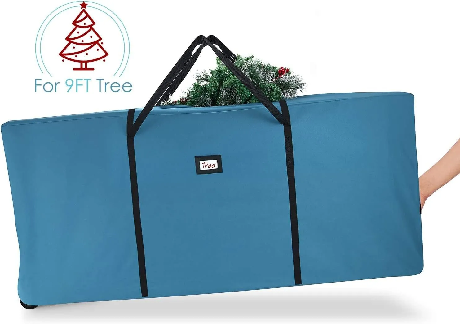 Hearth & Harbor Christmas Tree Storage Bag – Waterproof Christmas Tree Storage Box – Waterproof Christmas Tree Bag With Reinforced Handles & Dual Zipper – 600D Oxford – 9 ft with Wheels – Pack of 2