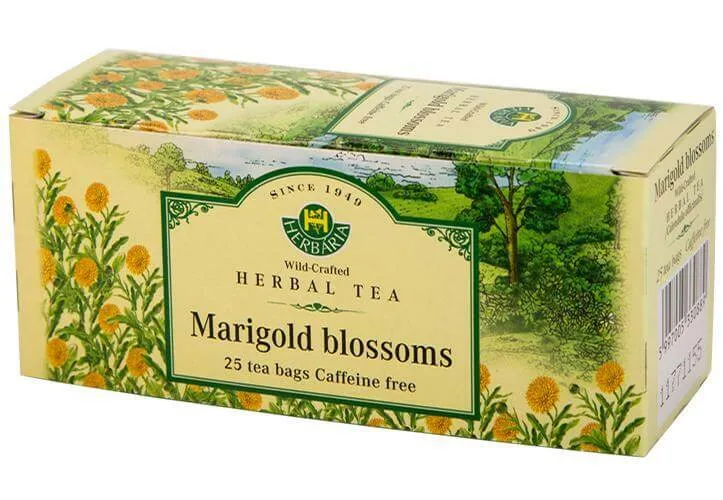 Herbaria Marigold Blossoms Tea (Calendula Officinalis) 25 Tea Bags