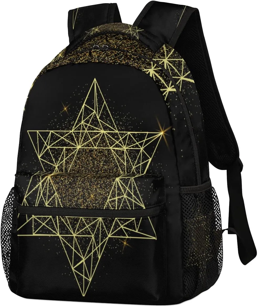 Hexagonal Star Backpack, Memorial Day Backpack Casual Travel Laptop Daypack Bags Shoulder Bag