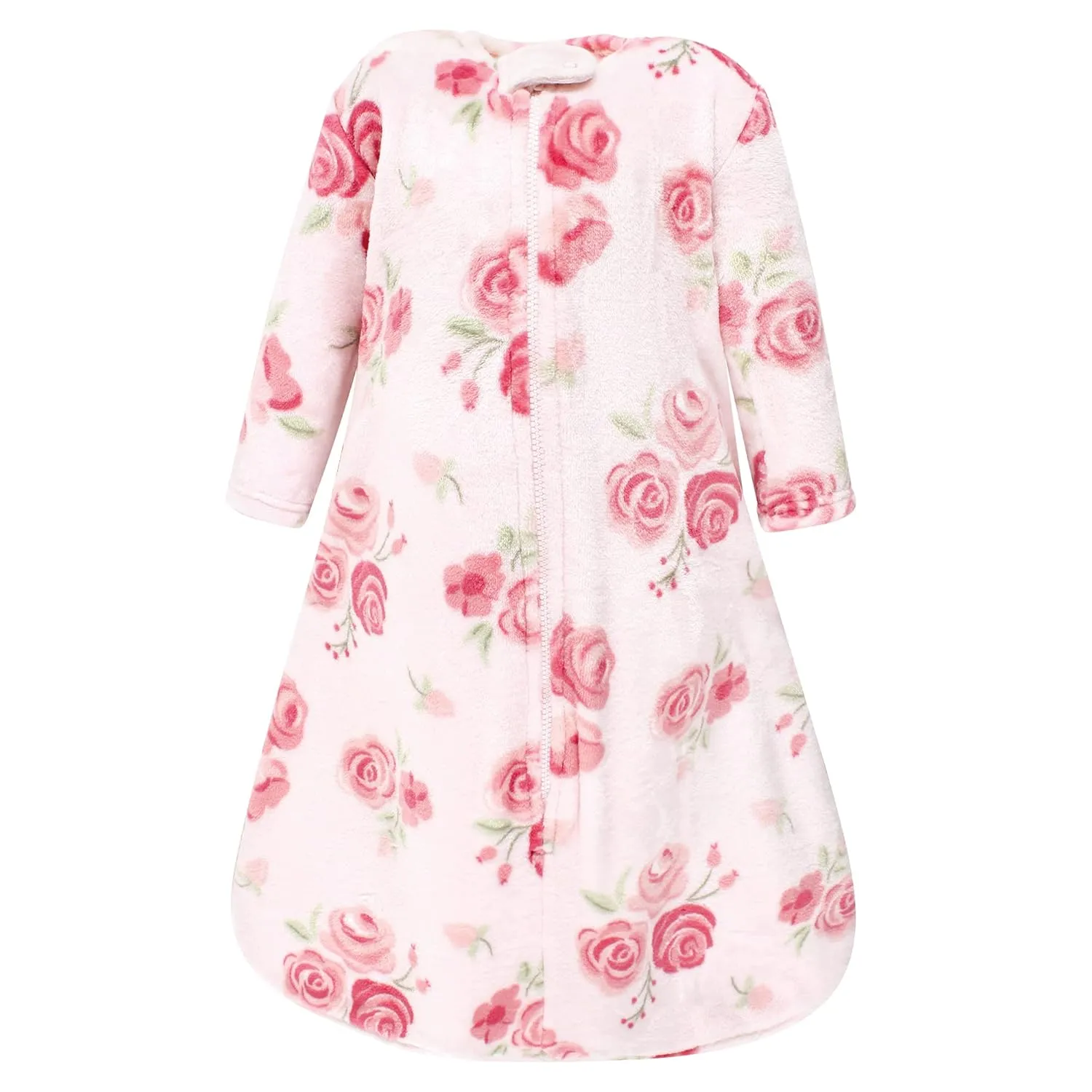 Hudson Baby Unisex Baby Plush Sleeping Bag, Sack, Blanket, Blush Rose Long-Sleeve, 12-18 Months