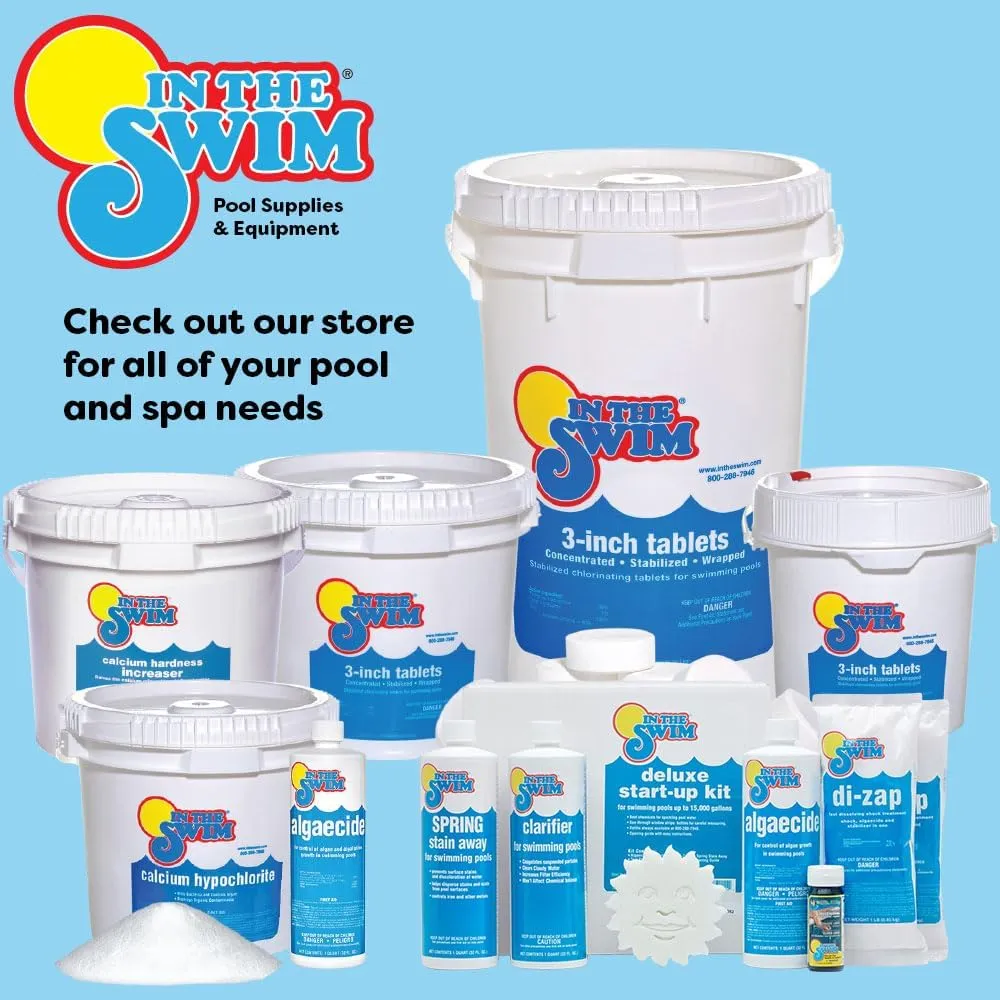 In The Swim Chlorine-Free Shock & Chlorine Tablets Bundle: 24 x 1 Pound Bags & 25 Pound Bucket of 3 Inch Stabilized Tablets