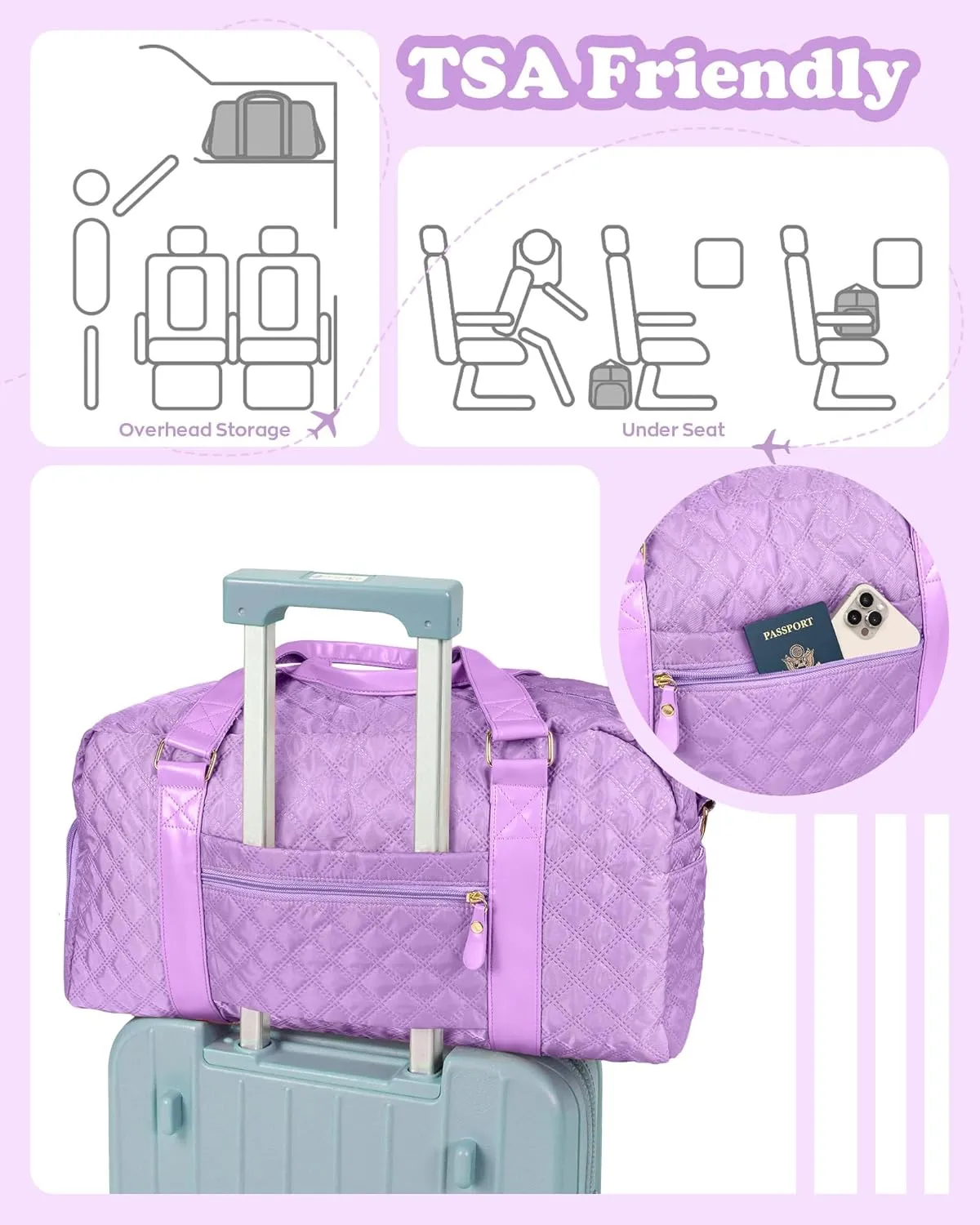 Initial Gym Bag for Girls, Graduation Gift Ideas, Personalized Weekender Bag, Monogram Overnight bag for teens
